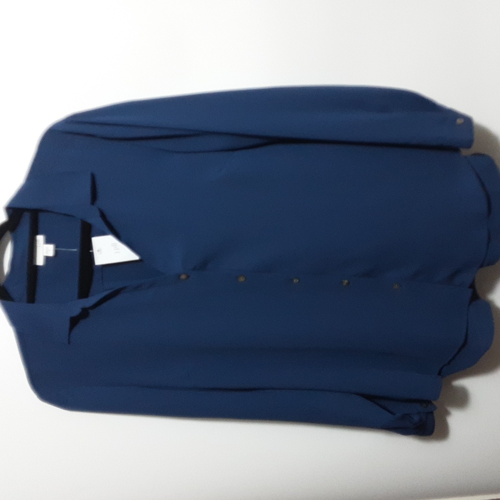 J. Jill 100% Polyester‎ Long Sleeve V-Neck Blouse M NWT